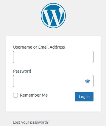 Here’s what the WordPress Administration login page looks like.