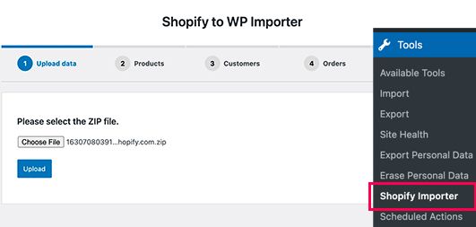 Use the Shopify to WooCommerce plugin