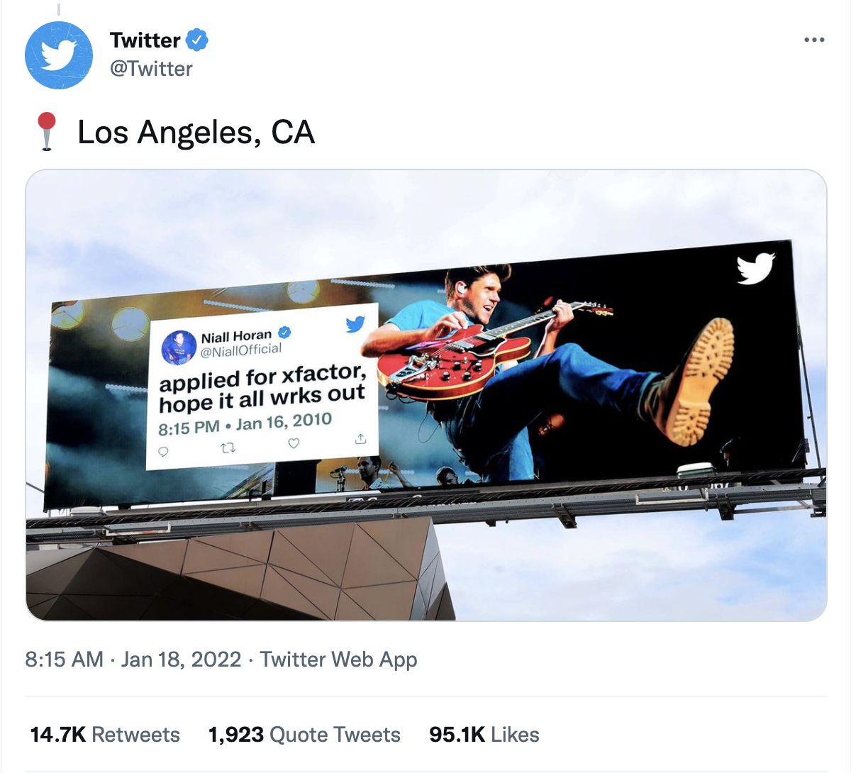 Twitter's "Tweet It Into Existence" billboard which was a viral marketing campaign