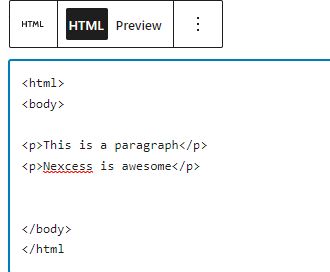Writing in Custom HTML block. 