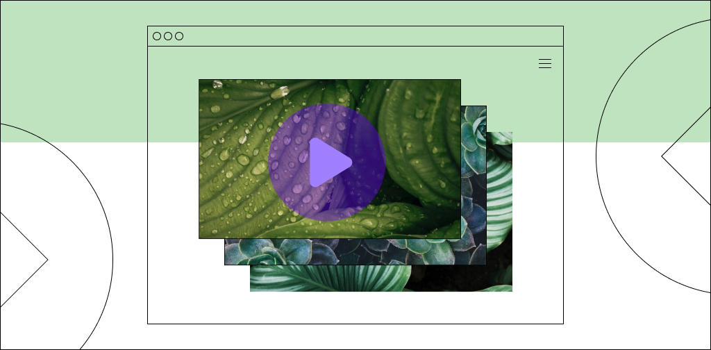 Illustration of a video in a web browser window