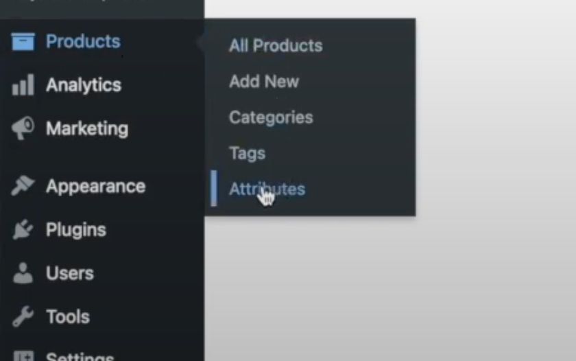Go to attributes on your product page