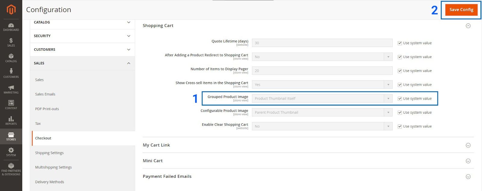 configure grouped product thumbnail display