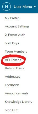 In here you can find a lot of useful information about your profile and options you are using, but for now we only need the option “API tokens”.