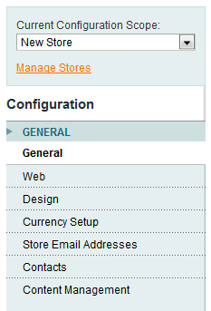 Current Configuration Scope drop-down list