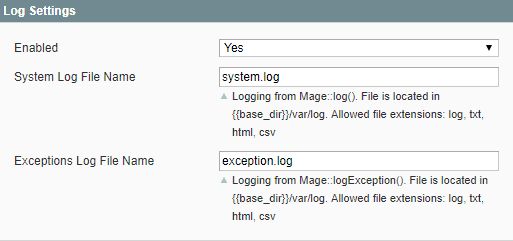 Set the Enabled option under the Log Settings to Yes and click Save.