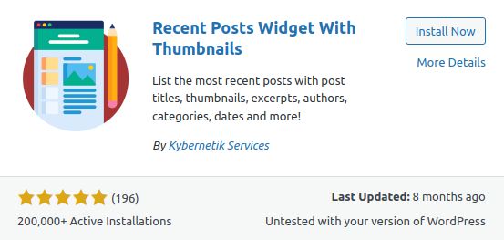 Recent Posts Widget with Thumbnails is another great WordPress widget plugin