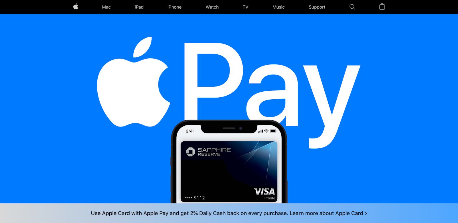 Online payment methods: Apple Pay.