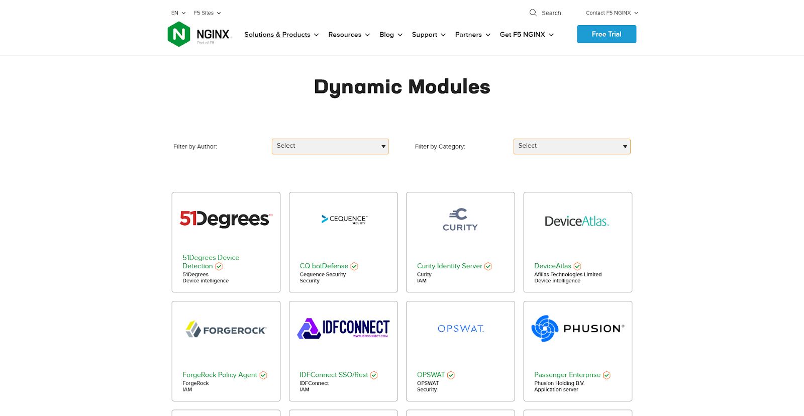 NGINX dynamic modules.