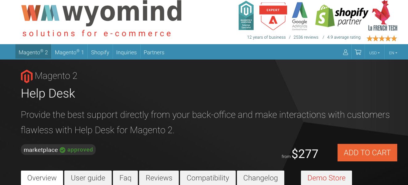 Wyomind Help Desk is the best Magento help desk extension if you want streamlined support ticket management.