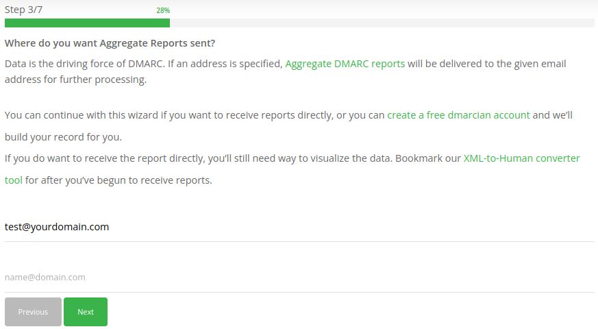 Provide your email address to receive Aggregate Reports.