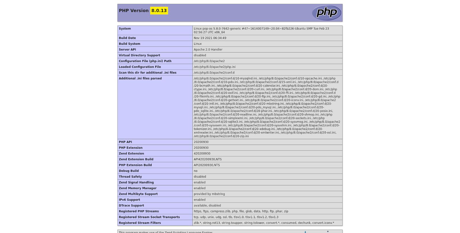 PHP version function