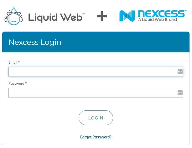 To access SiteWorx, first, log in to the Nexcess Client Portal using your email address and password.