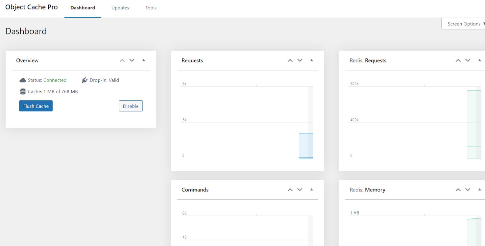 Settings > Object Cache > Flush Cache