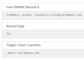 Here is the sample DMARC record.
