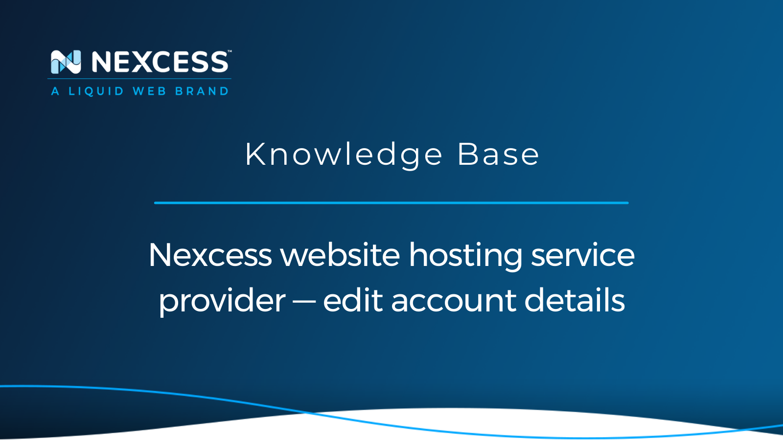 Nexcess website hosting service provider — edit account details