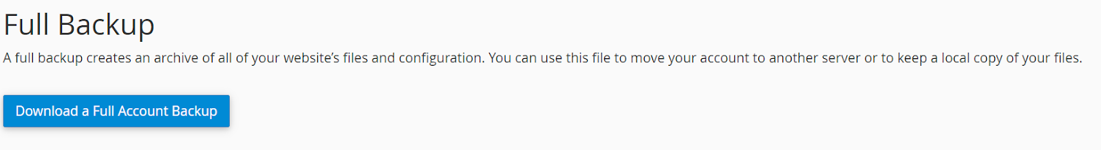Full backup of a WordPress site