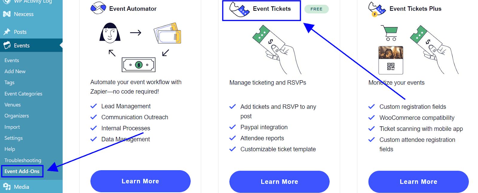 How to download the Event Tickets add-on.