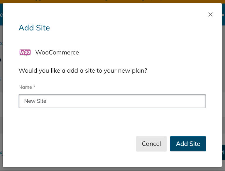 Add a new site to your plan