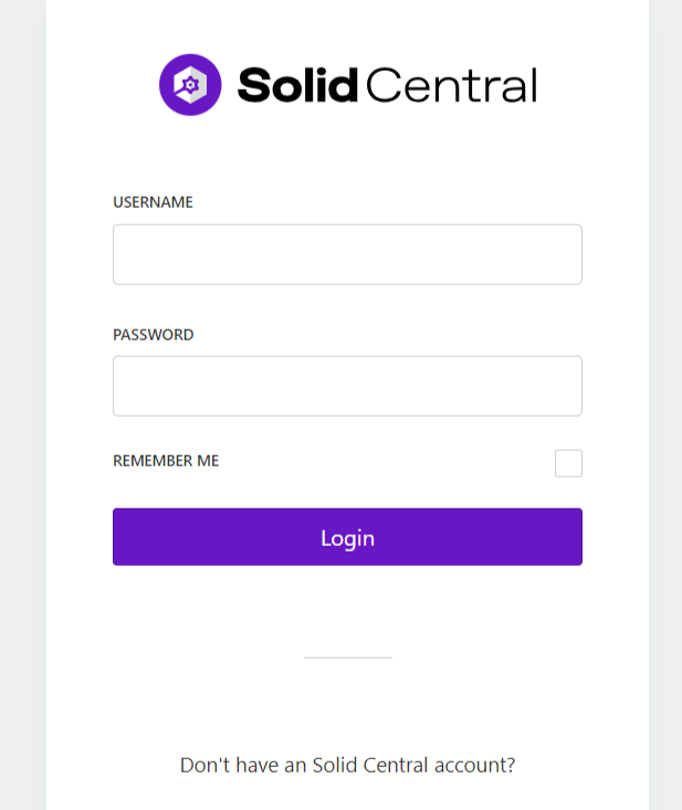 Log into Solid Central