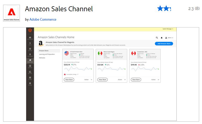 Amazon Sales Channel by Adobe Commerce is the best Magento Amazon integration for B2B and B2C merchants.