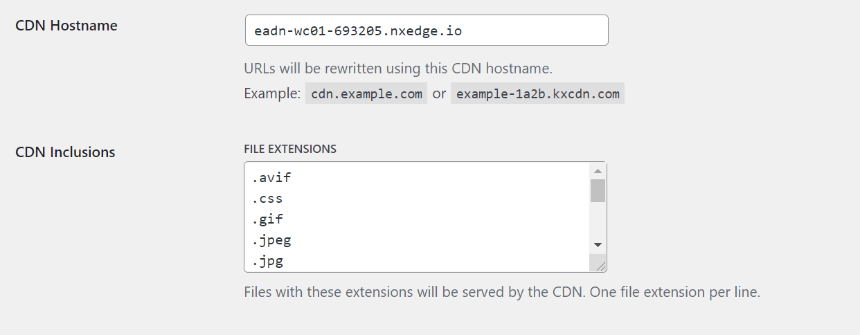 In the CDN Hostname text box, type your CDN hostname or copy it from the Nexcess Client Portal.