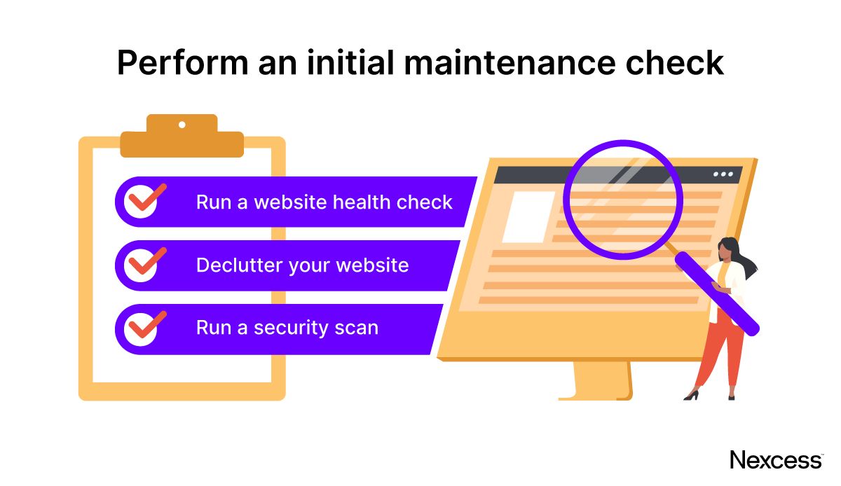 Once your WordPress website is live, do an initial maintenance check.