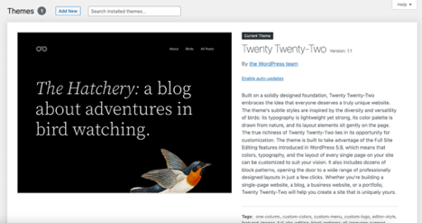 Twenty twenty two WordPress theme
