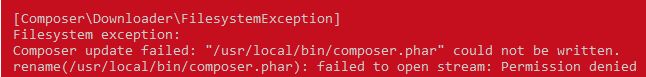 If you try to use the command composer self-update and receive this error.