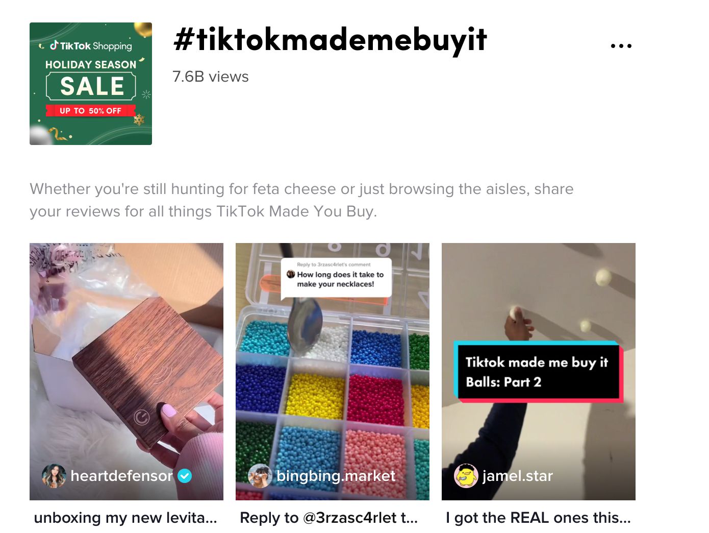 #Tiktokmademebuyit is a huge part of TikTok for Ecommerce. 