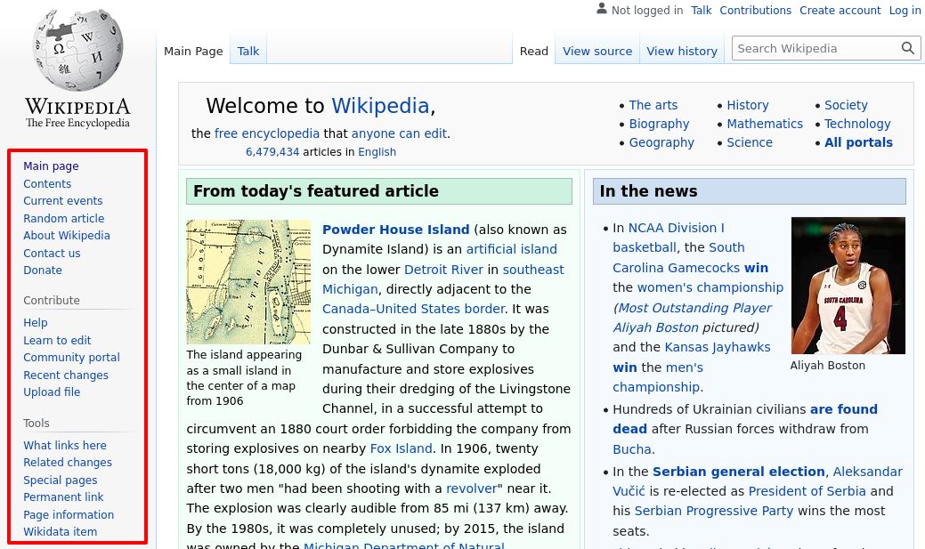 Sidebar example on Wikipedia