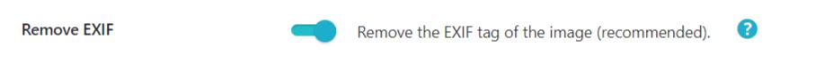 The ShortPixel Image Optimizer plugin will by default remove EXIF data when images are uploaded or when images are being optimized this should result in the files being 8.5% smaller and it recommended to keep the remove EXIF setting enabled.