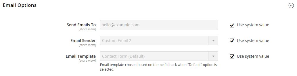 Change the setting in the Email Options area so that you receive the Contact Us email.