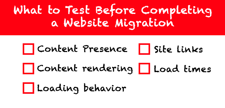 What to test before a website migration checklist