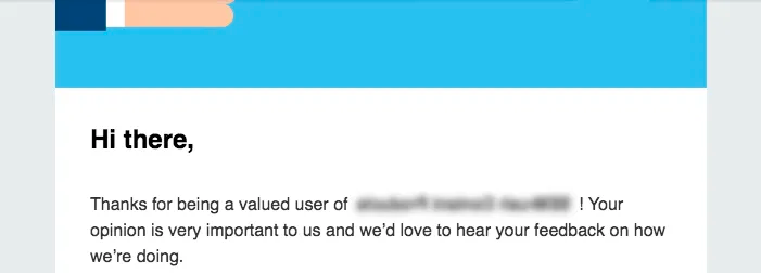 Email personalization example