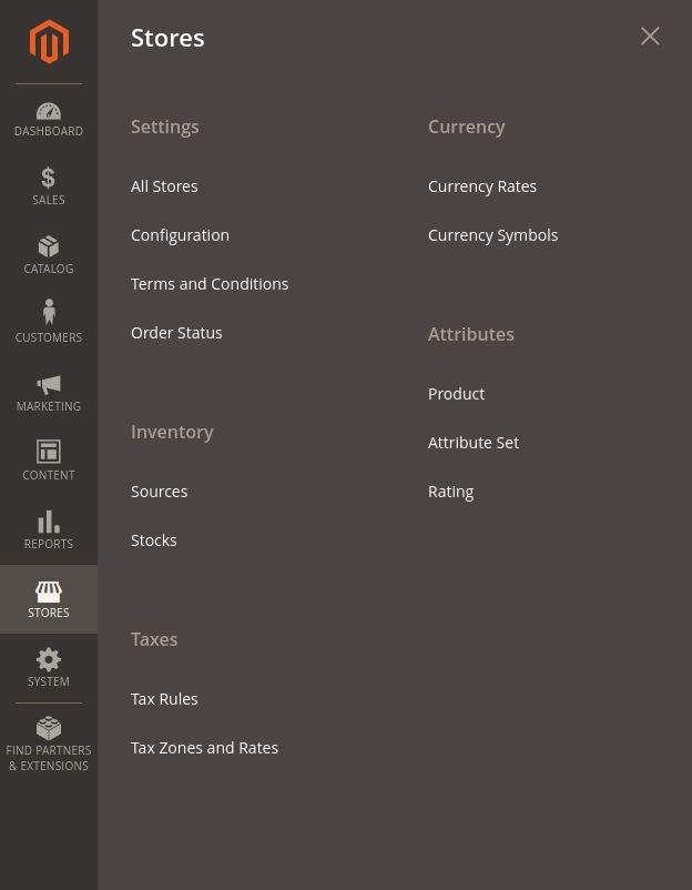 Look in the settings in the stores menu for configuration