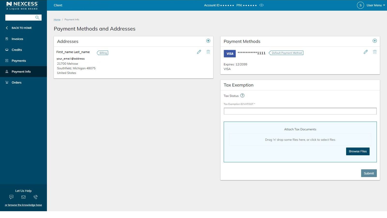 You can modify your physical address — which will be listed on all the invoices issued after services have been provided.