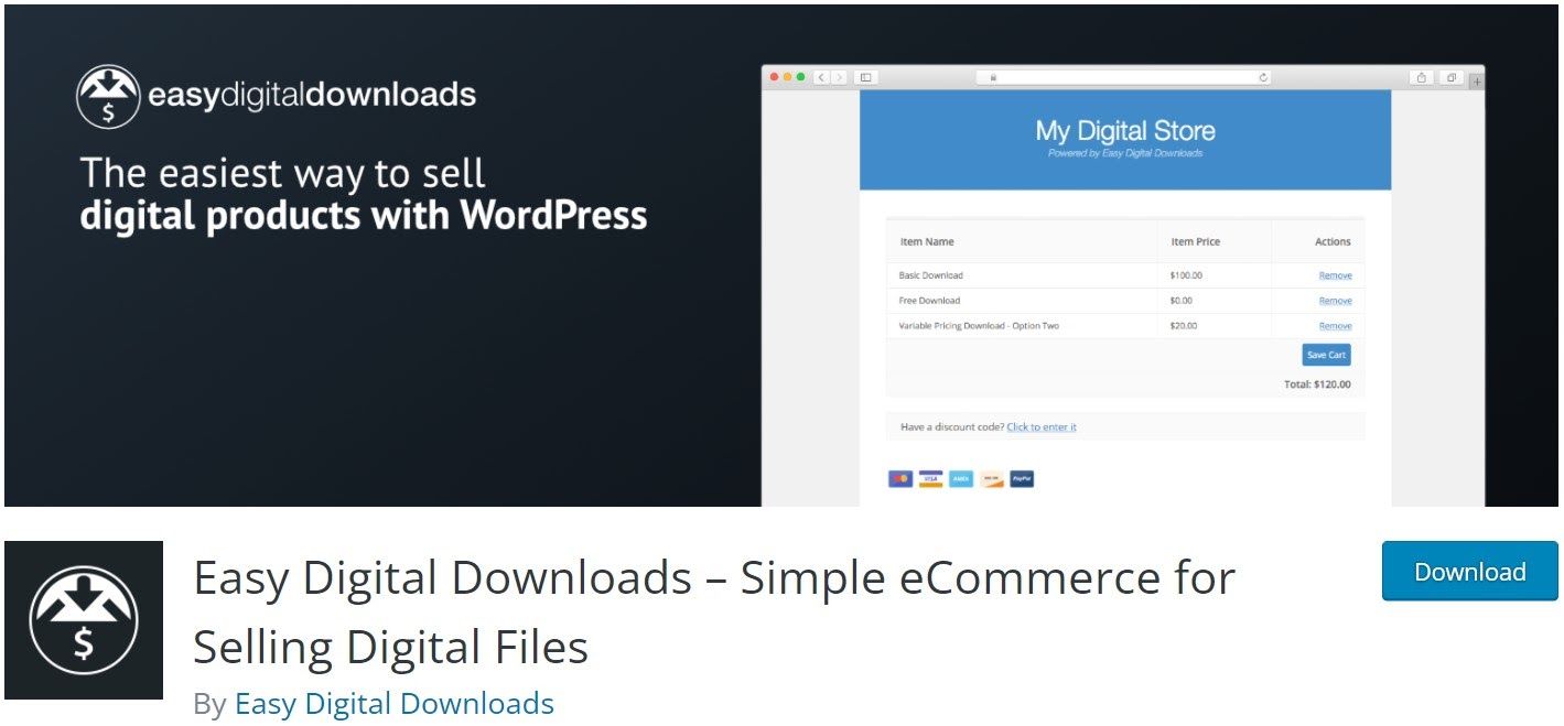 Easy Digital Downloads WordPress plugin.