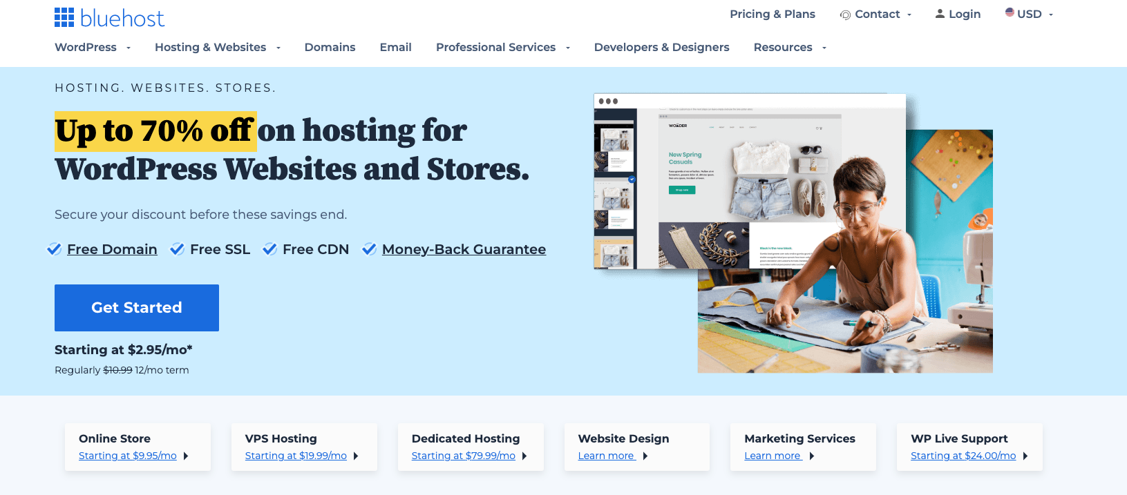 If you're looking for web hosting for ecommerce stores, Bluehost is another solid option