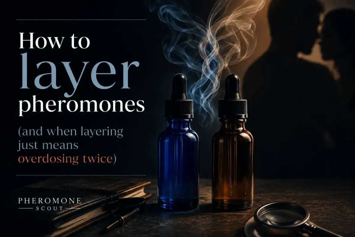 how to layer pheromones with two pheromone bottles side by side