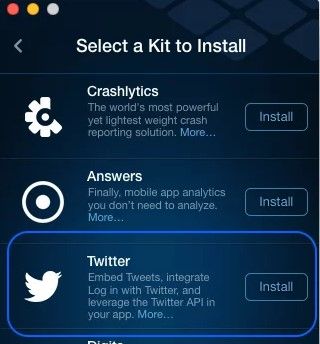 Select and Install the Twitter App Image