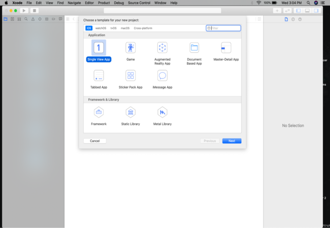 Single View App in IOS Tab Image