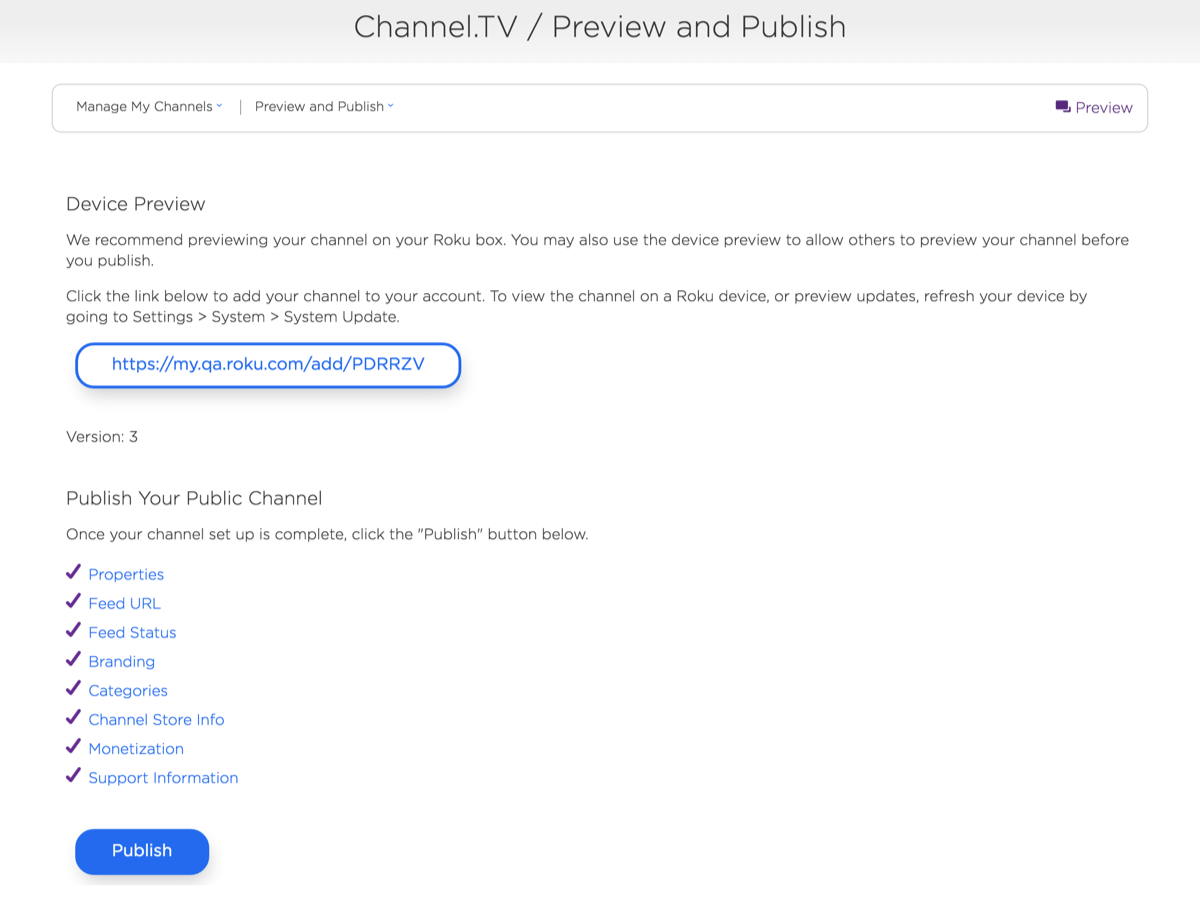 channel tv preview and publish image