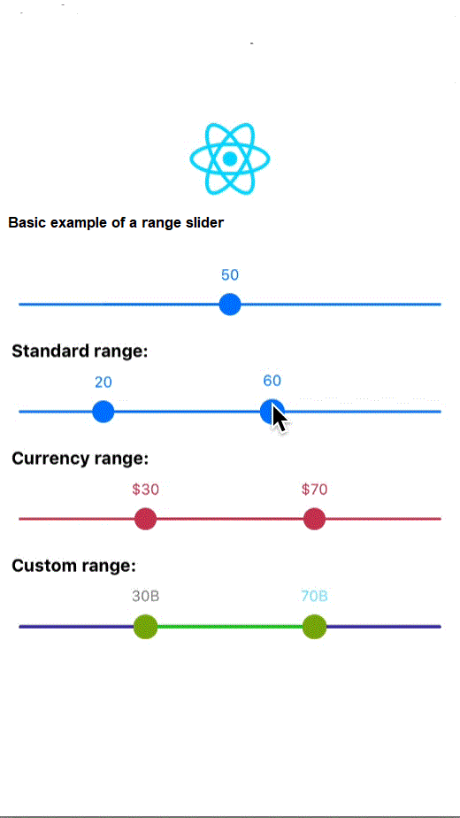 basic example of range slider