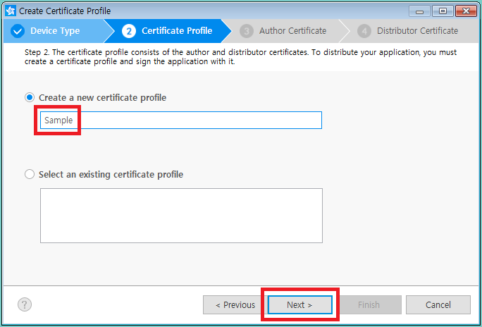 create certificate profile next