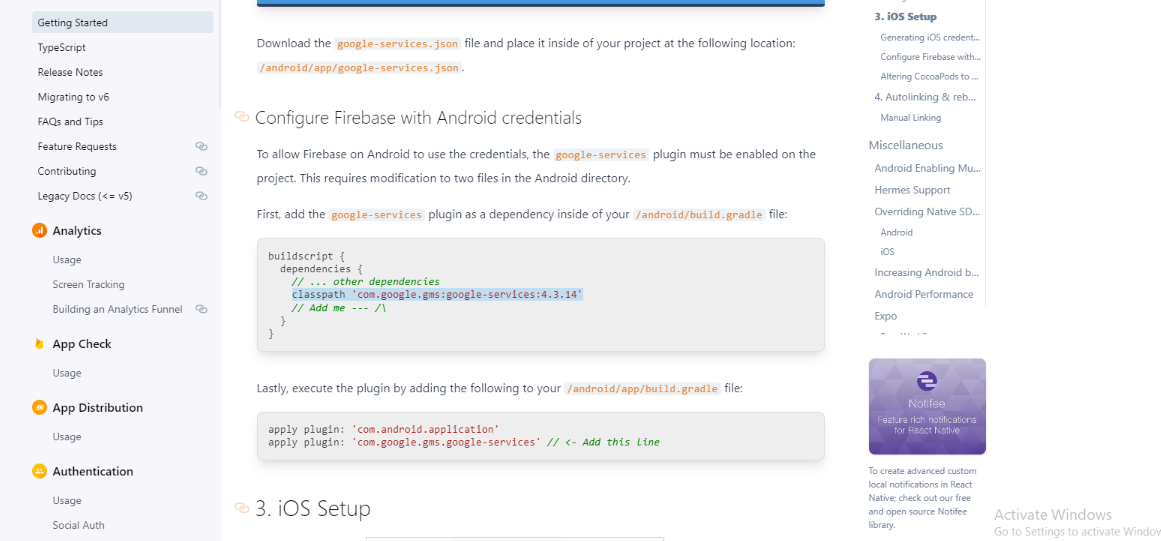 configure firebase with android credentials