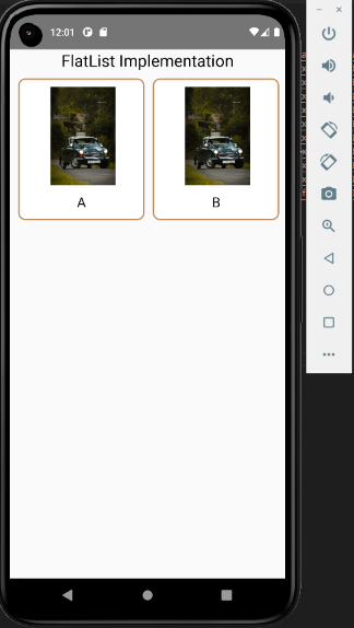 Flatlist implementation render the scrollable list