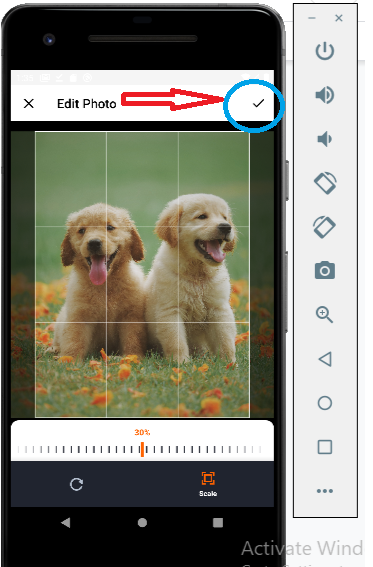 Running the image picker app on the emulator image 6