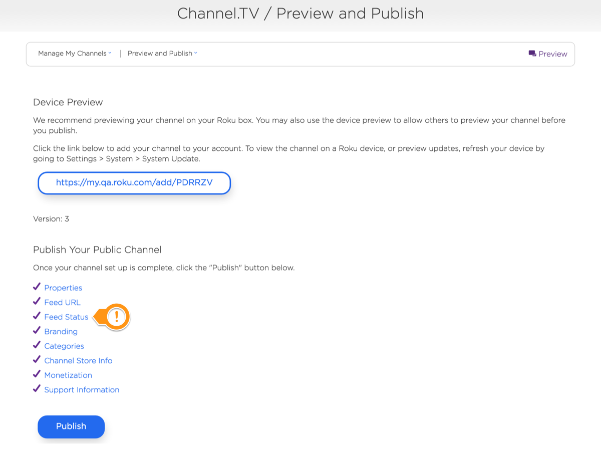 channel tv preview and publish image