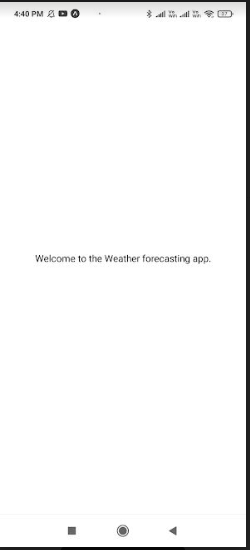 welcome to weather forcasting app